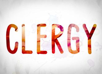 Poster - Clergy Concept Watercolor Word Art