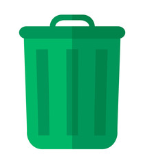 Canvas Print - Green garbage bin