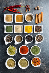 Poster - Various dried herbs and spices.