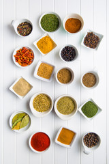 Poster - Various dried herbs and spices.