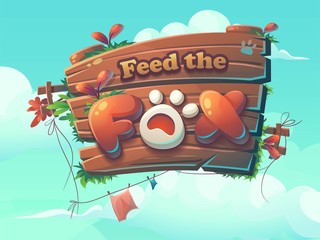 Wall Mural - Feed the fox illustration