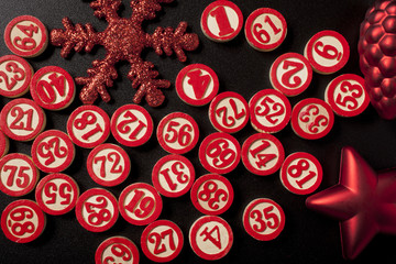 Wall Mural - christmas bingo numbers flat style