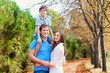 © Studio Romantic - Happy family in the park summer, autumn. Portrait of a father, m