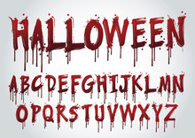 Halloween Splash Alphabet.-vector Illustration.