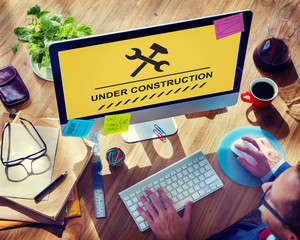 Poster - Under Construction Warning Sign Icon Concept