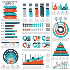 Aufkleber - Pack of financial infographic vector