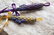 Fragrant wands made from fresh lavender. Rocky background