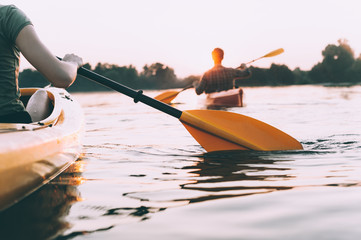 Sticker - People kayaking. 