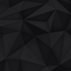 Poster - Low polygon shapes background, triangles mosaic, vector design, creative background, templates design, black background
