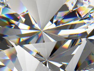 Poster - Diamond texture close up with caustic, 3D rendering.
