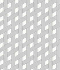 Sticker - seamless monochrome vector pattern of weaved  strips.