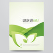 Green eco brochure, flyer, magazine cover, poster template. Modern vector leaf, environment design.