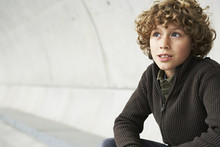 Portrait Of Boy With Curly Hair