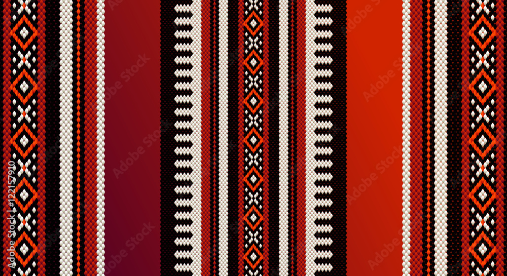 Red Theme Arabian Sadu Weaving Middle Eastern Traditional Rug Te - obrazy, fototapety, plakaty 