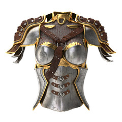 woman armor 3d illustration isolated on white background