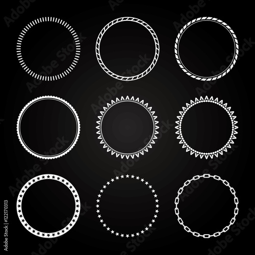 Fotografie, Obraz Collection of different styles of Circle Frame and border