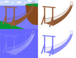 Suspension bridge in perspective view vector 