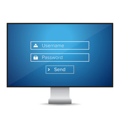 Poster - Login form vector blue