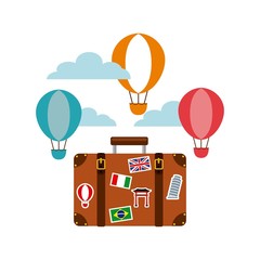 Poster - suitcase travel tourism icon vector illustration design