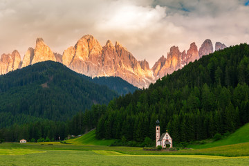 Sticker - St Johann Church, Val Di Funes, Dolomites, Italy