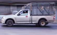 Pick-up Speeding In Road, Truck