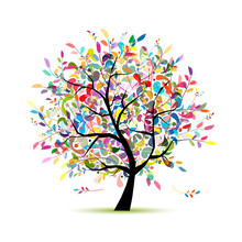 Colorful Art Tree For Your Design