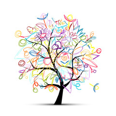 Fototapete - Floral tree colorful for your design