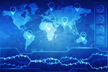 Poster - 2d rendering Red map pointer
