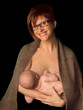 Smiling breastfeeding mother