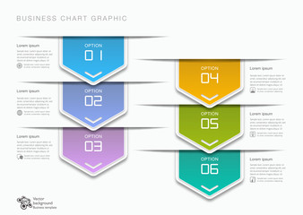 Wall Mural - flow chart, 6-step process #vector graphic