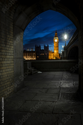 Brick Tunnel Overlooking Big Ben And The Houses Of
