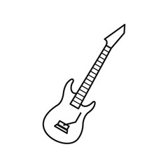 Wall Mural - Electric guitar icon in outline style on a white background vector illustration