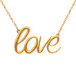 Golden Jewelry Necklace with Love Sign. 3d Rendering