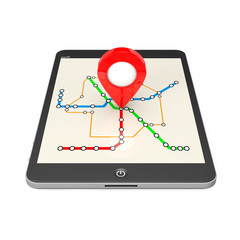 Poster - navigation via tablet pc. location pointer on tablet pc with abs