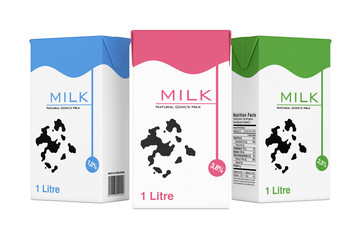 Aufkleber - Milk Carton Boxes. 3d Rendering