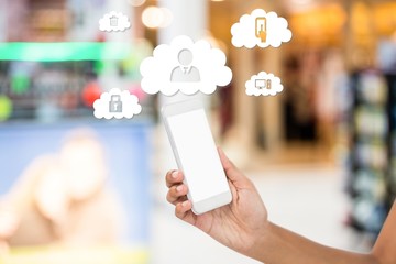 Aufkleber - hand holding smartphone with vignettes
