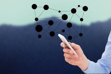 Aufkleber - hand holding smartphone with vignettes