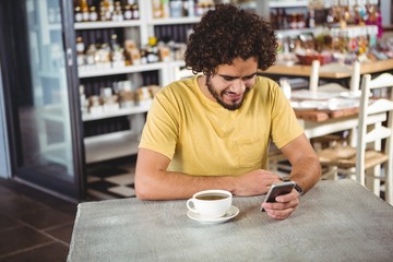 Poster - Man using mobile phone