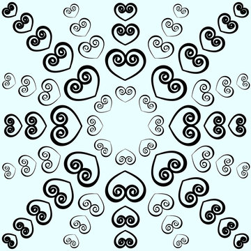 Seamless pattern with hearts.