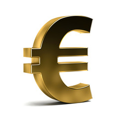 Euro Currency Symbol on White Isolated Background