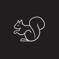 Sticker - Squirrel sketch icon.