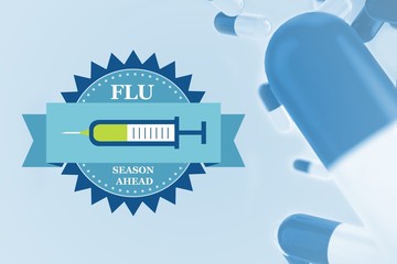 Poster - Composite image of fight the flu with pills 