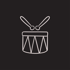 Poster - Circus drum sketch icon.