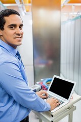 Aufkleber - Portrait of technician working on laptop