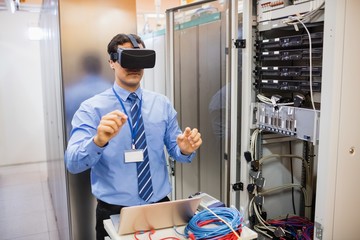 Aufkleber - Technician using visual reality headset