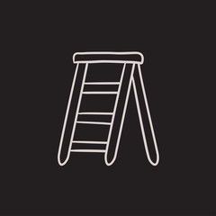 Poster - Stepladder sketch icon.