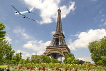 Plane Over Eiffel Tower