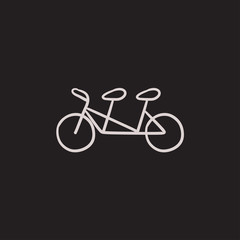 Poster - Tandem bike sketch icon.