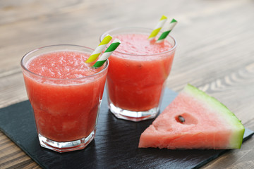 Wall Mural - Watermelon smoothie in glass