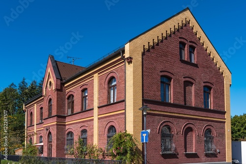 Haus Aus Rotem Backstein Und Gelbem Klinker Buy This Stock Photo